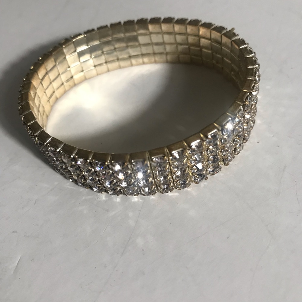 Gold Crystal Stretch Bracelet - Women's Jewelry